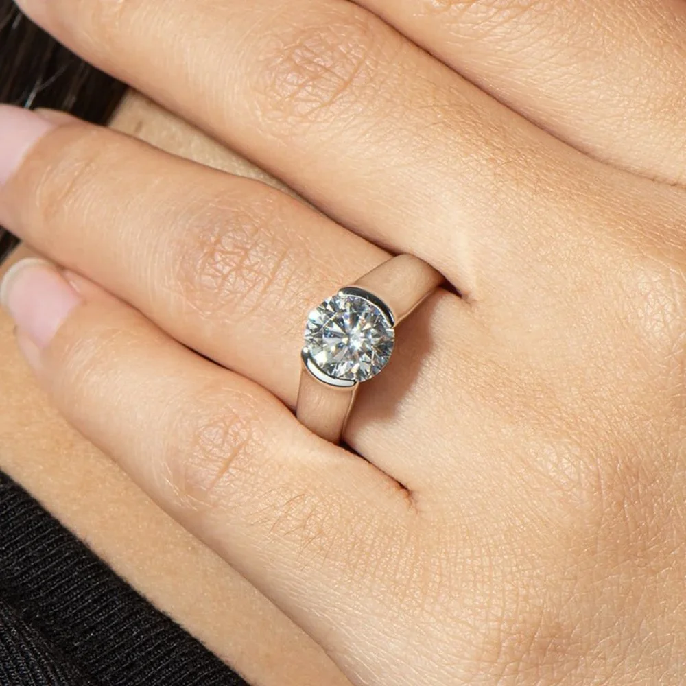 Certified 2 ct. t.w. Moissanite Diamond Engagement Ring NEW